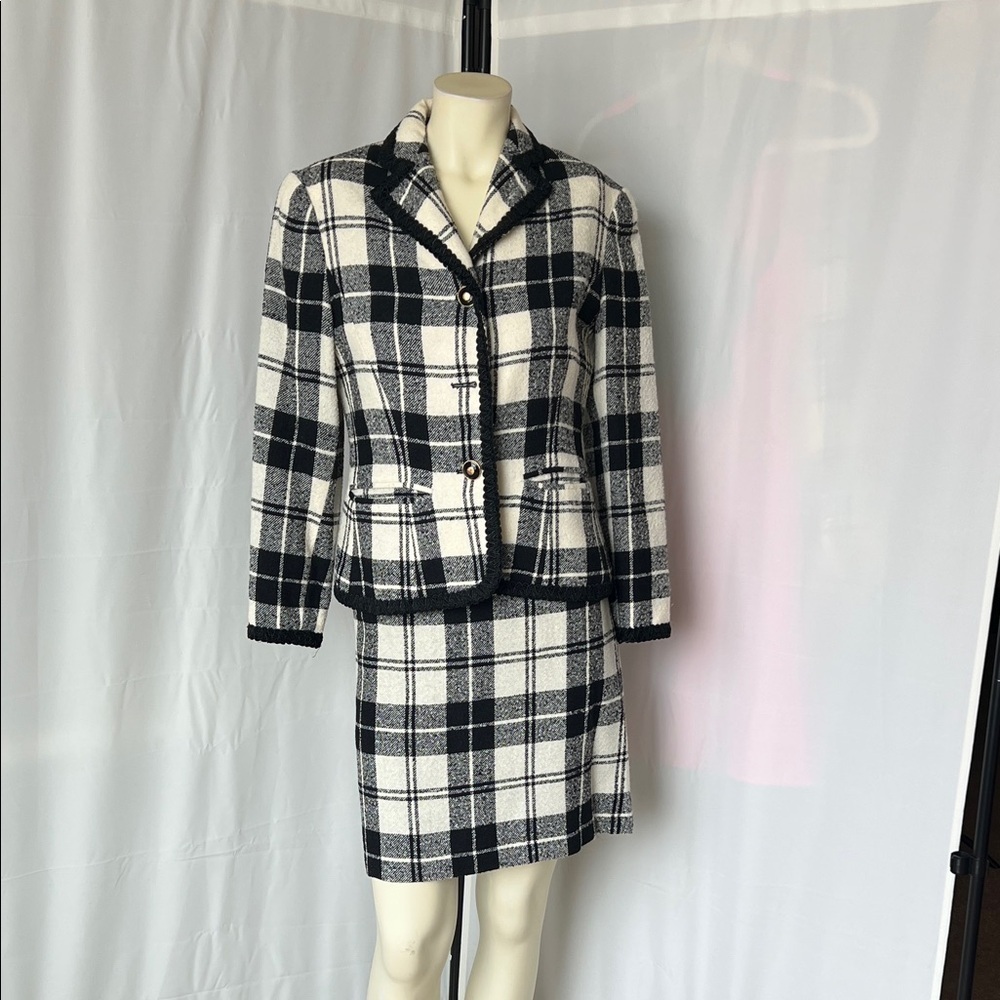 Vintage Henri Bendel Plaid Skirt Suit